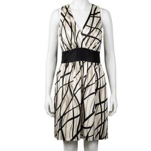 Evan-Picone Multi-Color Geometric Size 12 Summer Dress Elastic Waist